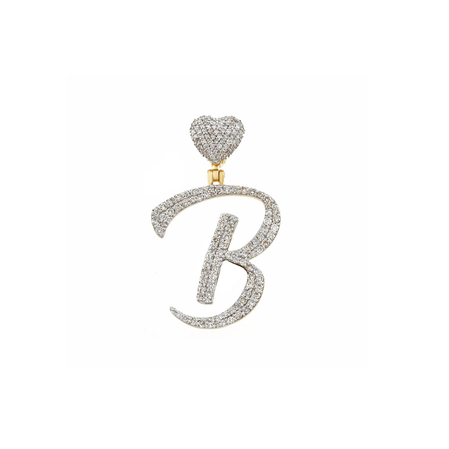 Yellow Gold Heart 'A-Z' Initial Letter Pendant