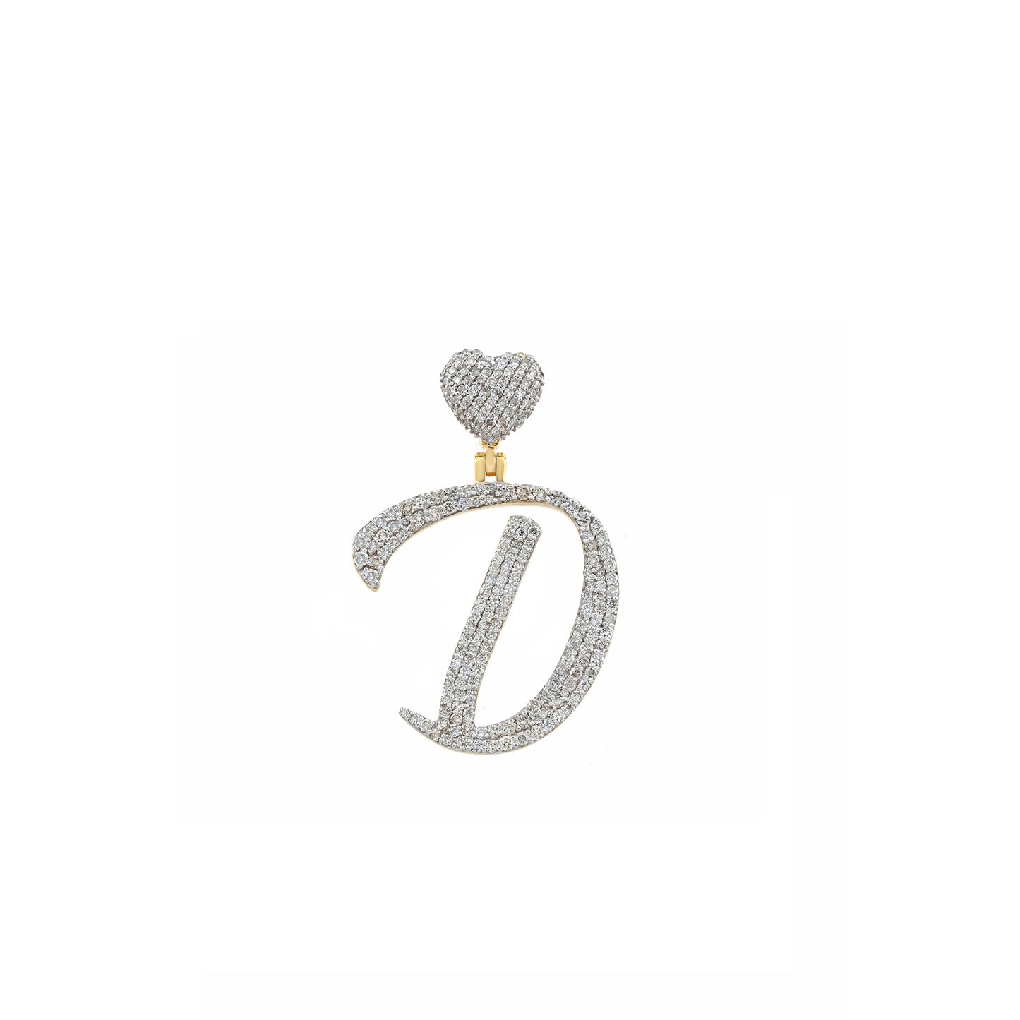 Yellow Gold Heart 'A-Z' Initial Letter Pendant