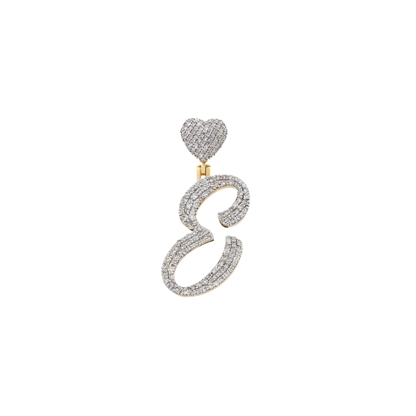 Yellow Gold Heart 'A-Z' Initial Letter Pendant