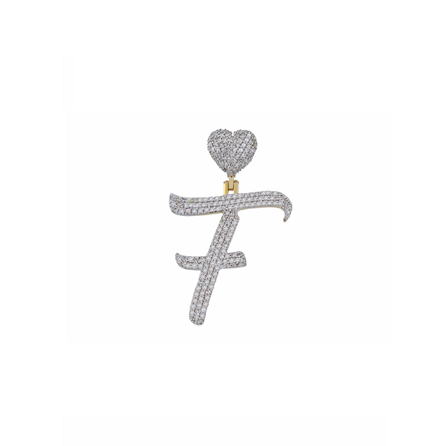 Yellow Gold Heart 'A-Z' Initial Letter Pendant