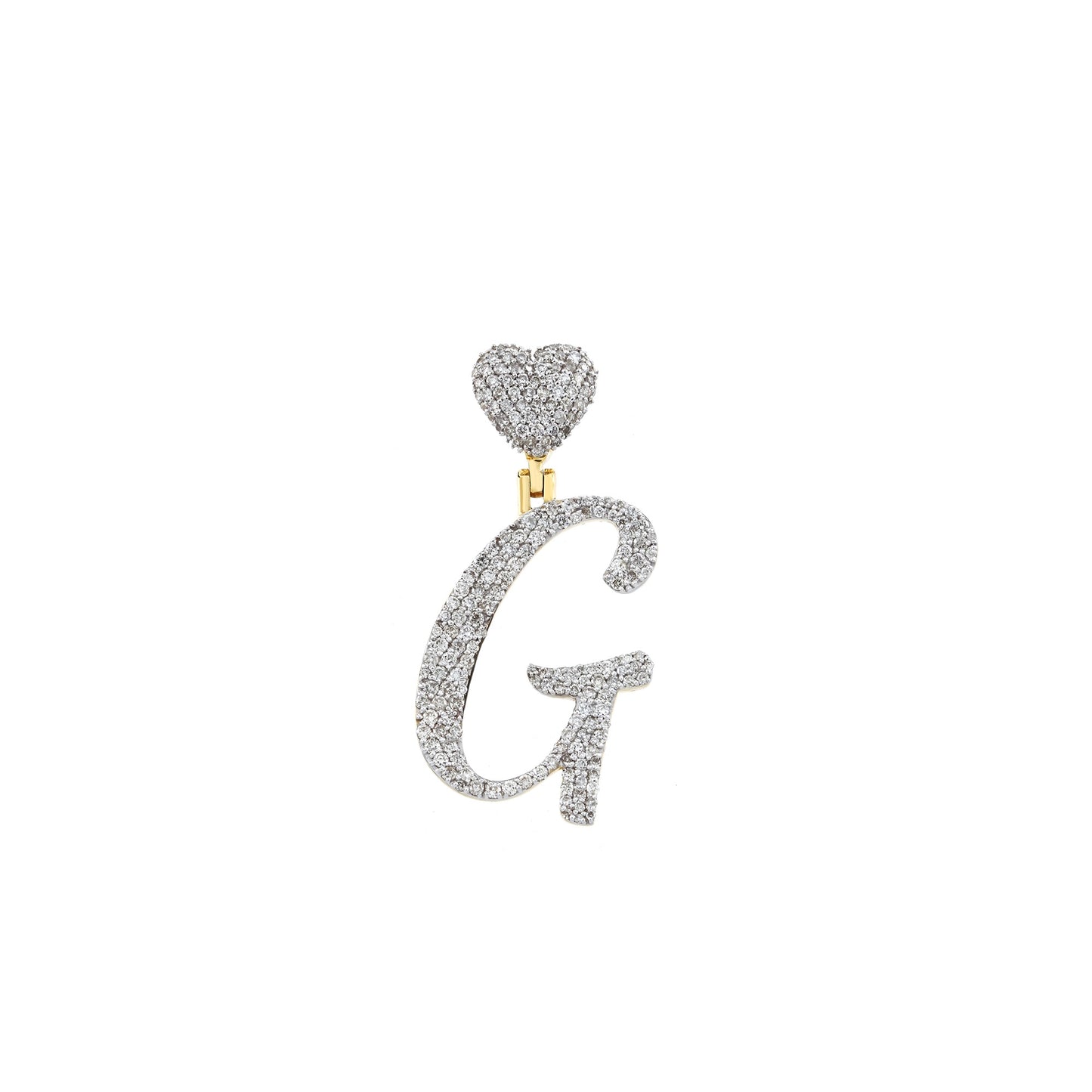 Yellow Gold Heart 'A-Z' Initial Letter Pendant