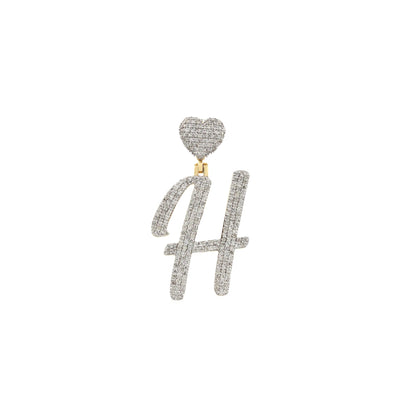 Yellow Gold Heart 'A-Z' Initial Letter Pendant