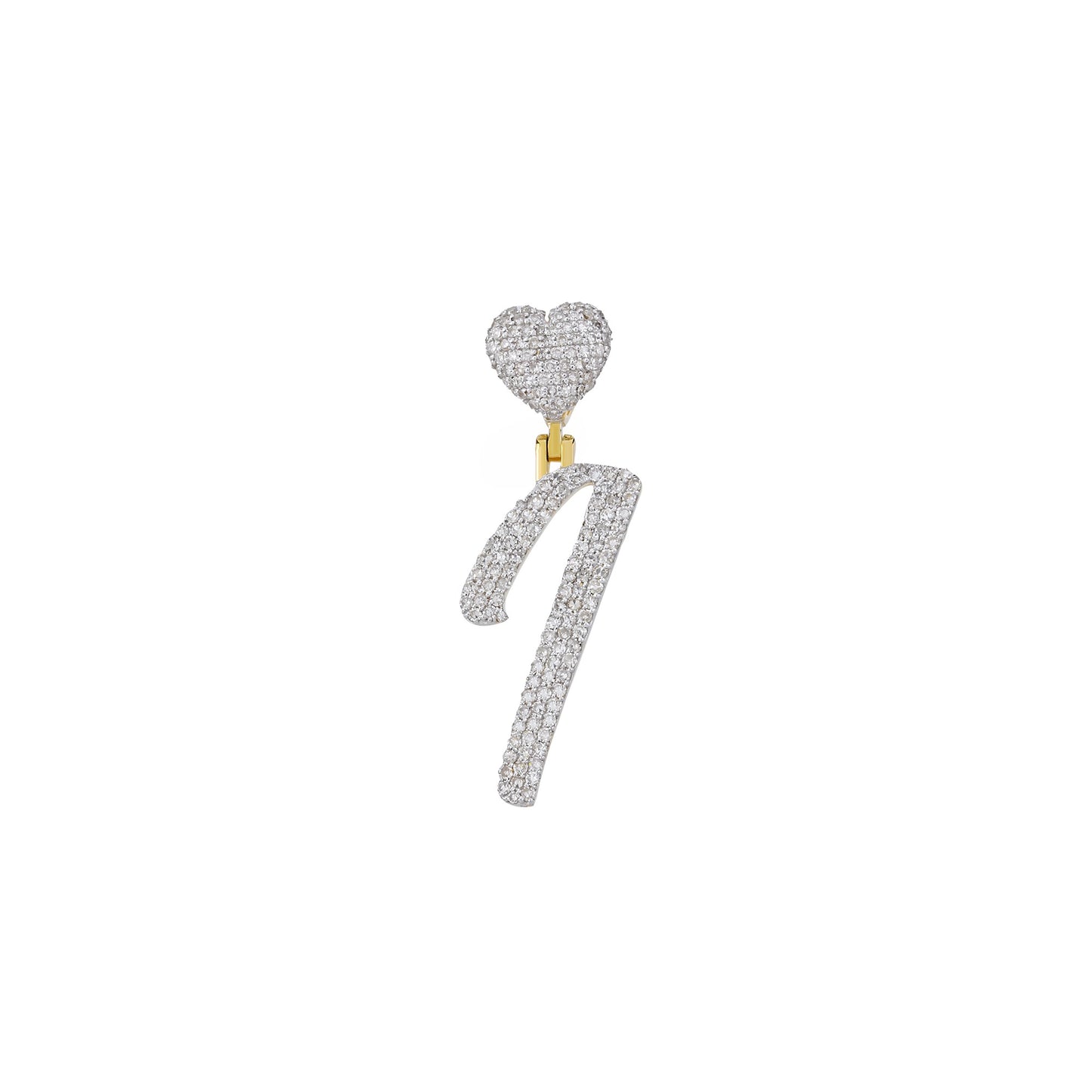 Yellow Gold Heart 'A-Z' Initial Letter Pendant