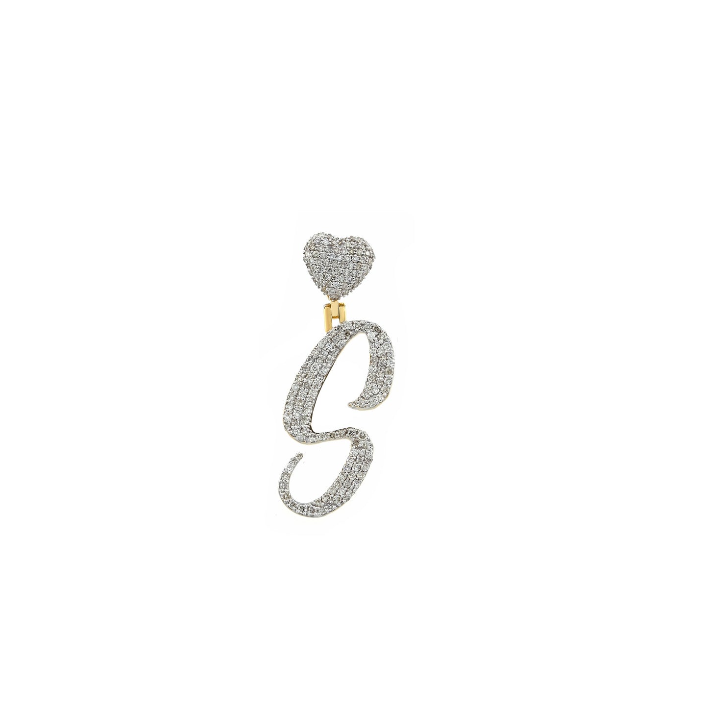 Yellow Gold Heart 'A-Z' Initial Letter Pendant