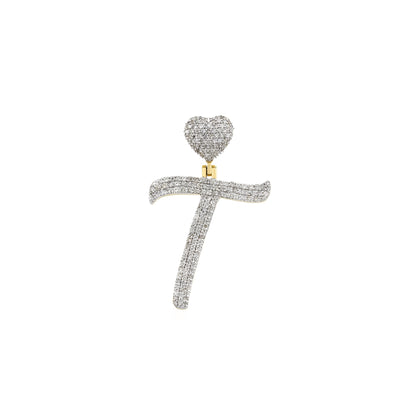 Yellow Gold Heart 'A-Z' Initial Letter Pendant