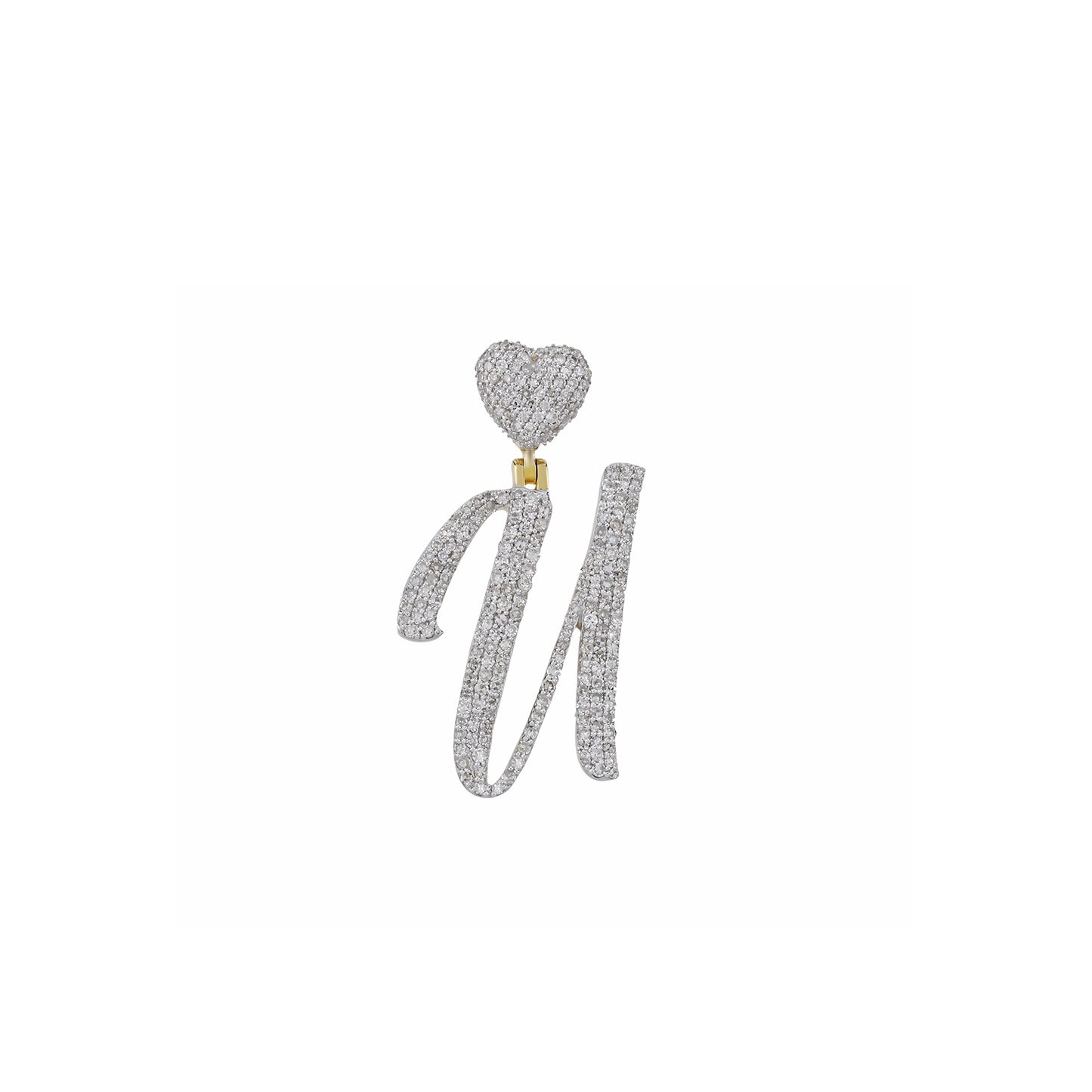 Yellow Gold Heart 'A-Z' Initial Letter Pendant