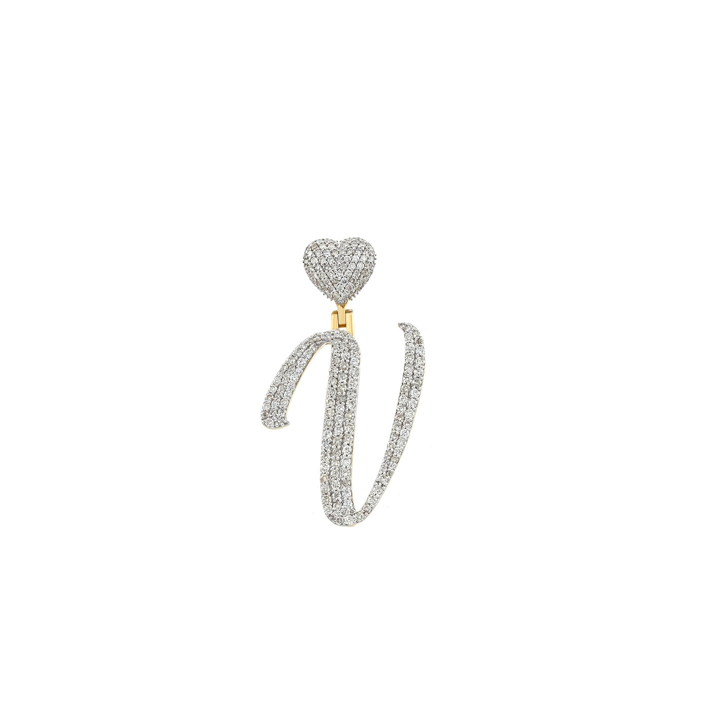 Yellow Gold Heart 'A-Z' Initial Letter Pendant