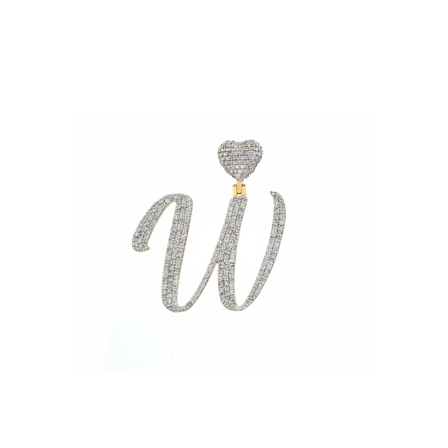 Yellow Gold Heart 'A-Z' Initial Letter Pendant