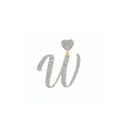 Yellow Gold Heart 'A-Z' Initial Letter Pendant