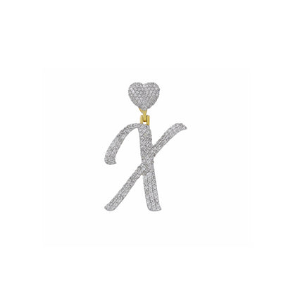 Yellow Gold Heart 'A-Z' Initial Letter Pendant