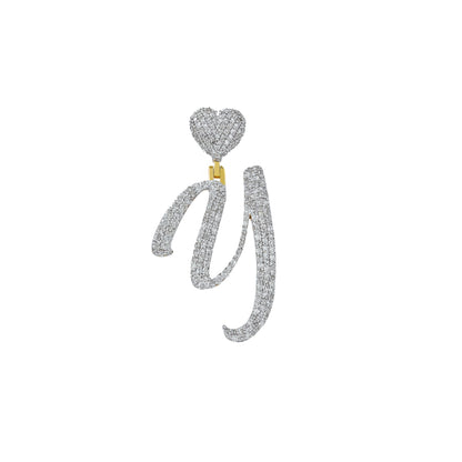 Yellow Gold Heart 'A-Z' Initial Letter Pendant