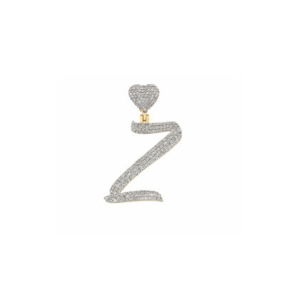 Yellow Gold Heart 'A-Z' Initial Letter Pendant