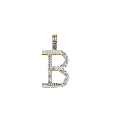 Yellow Gold Diamond illusion 'A to Z' Initial Letter Pendant