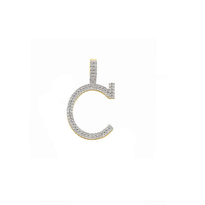 Yellow Gold Diamond illusion 'A to Z' Initial Letter Pendant