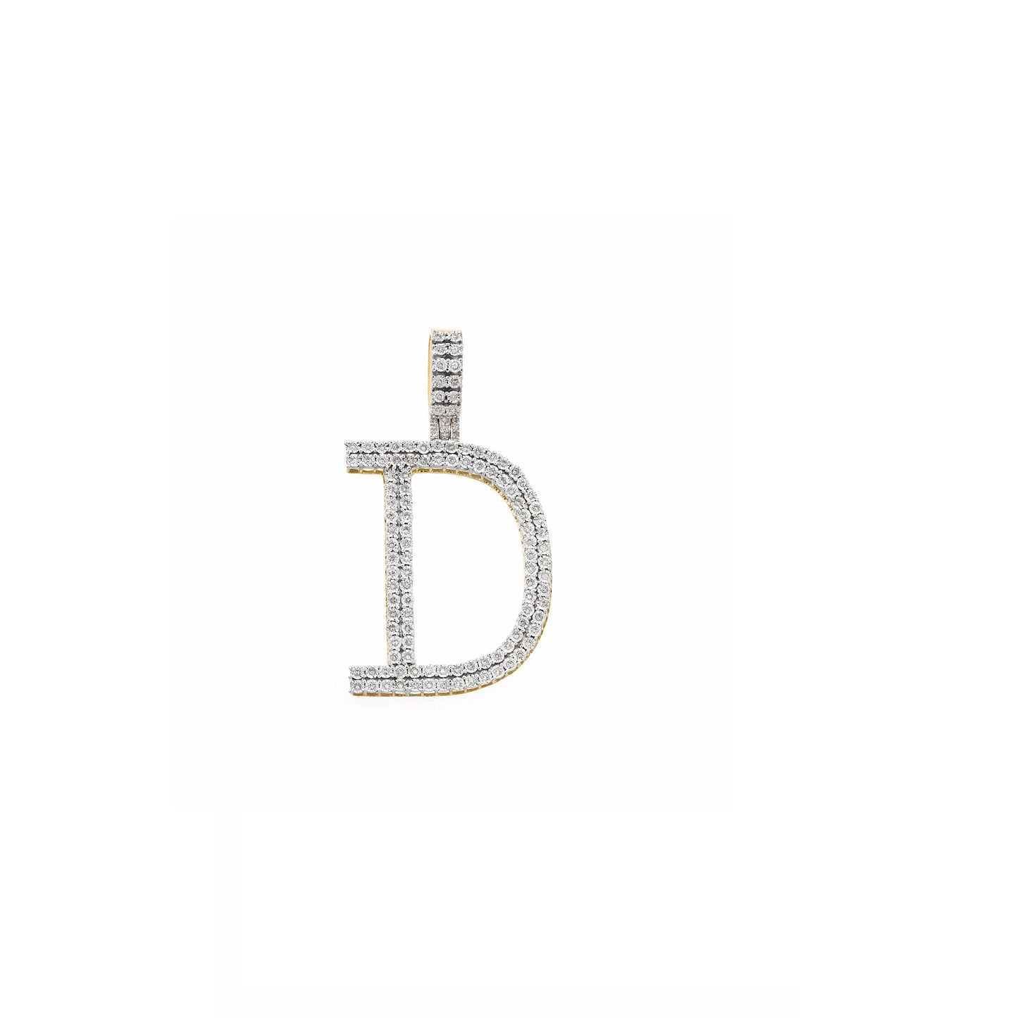 Yellow Gold Diamond illusion 'A to Z' Initial Letter Pendant