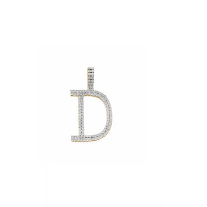 Yellow Gold Diamond illusion 'A to Z' Initial Letter Pendant