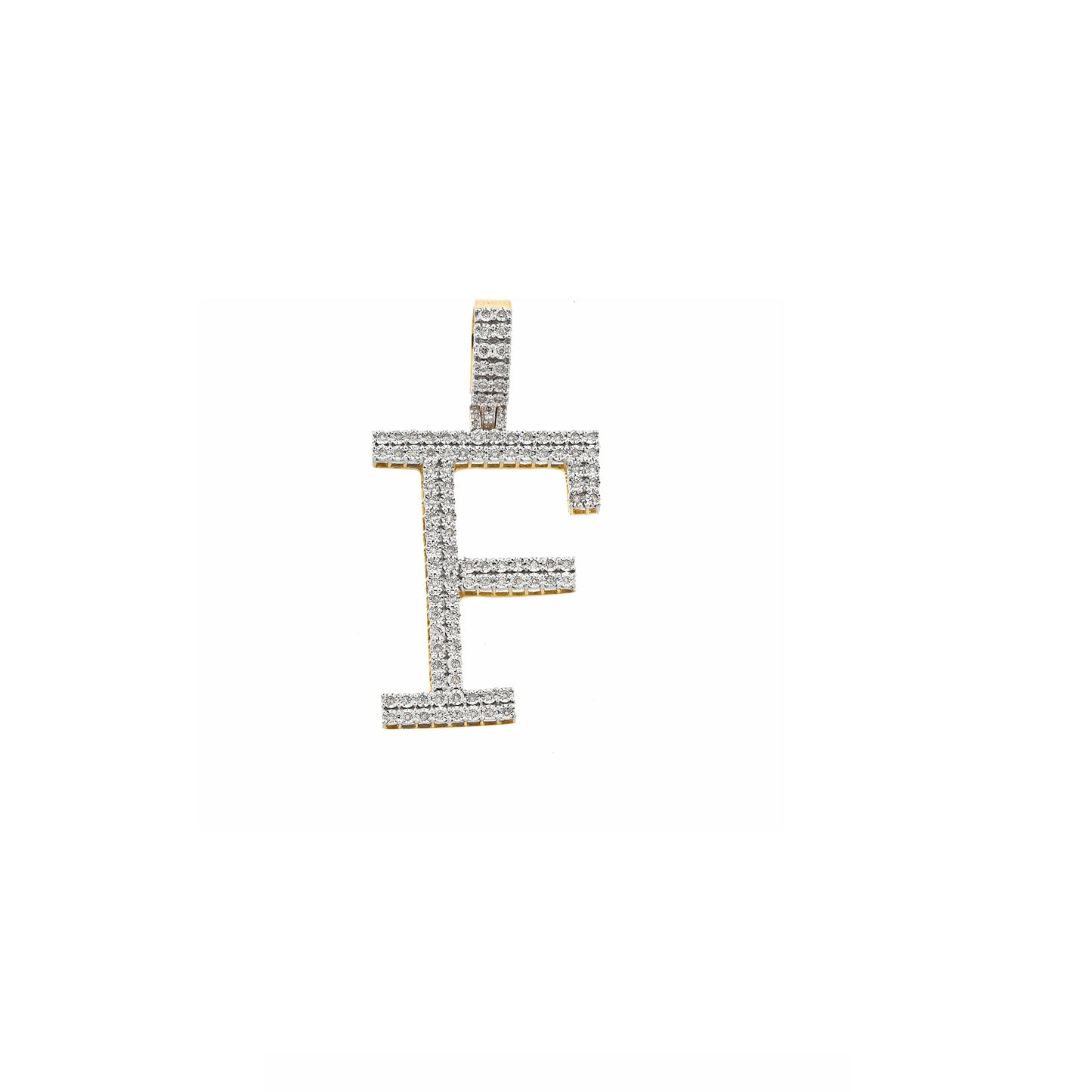 Yellow Gold Diamond illusion 'A to Z' Initial Letter Pendant