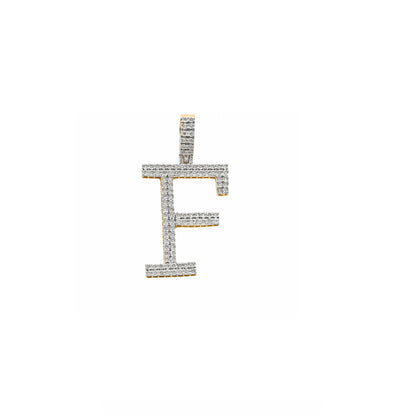 Yellow Gold Diamond illusion 'A to Z' Initial Letter Pendant