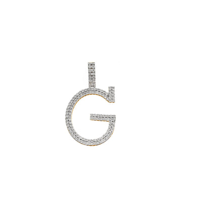 Yellow Gold Diamond illusion 'A to Z' Initial Letter Pendant