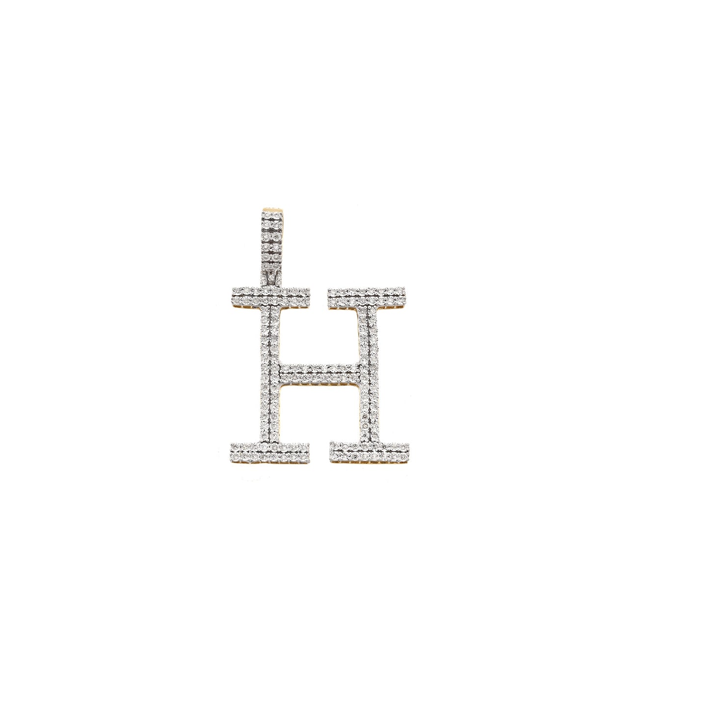 Yellow Gold Diamond illusion 'A to Z' Initial Letter Pendant