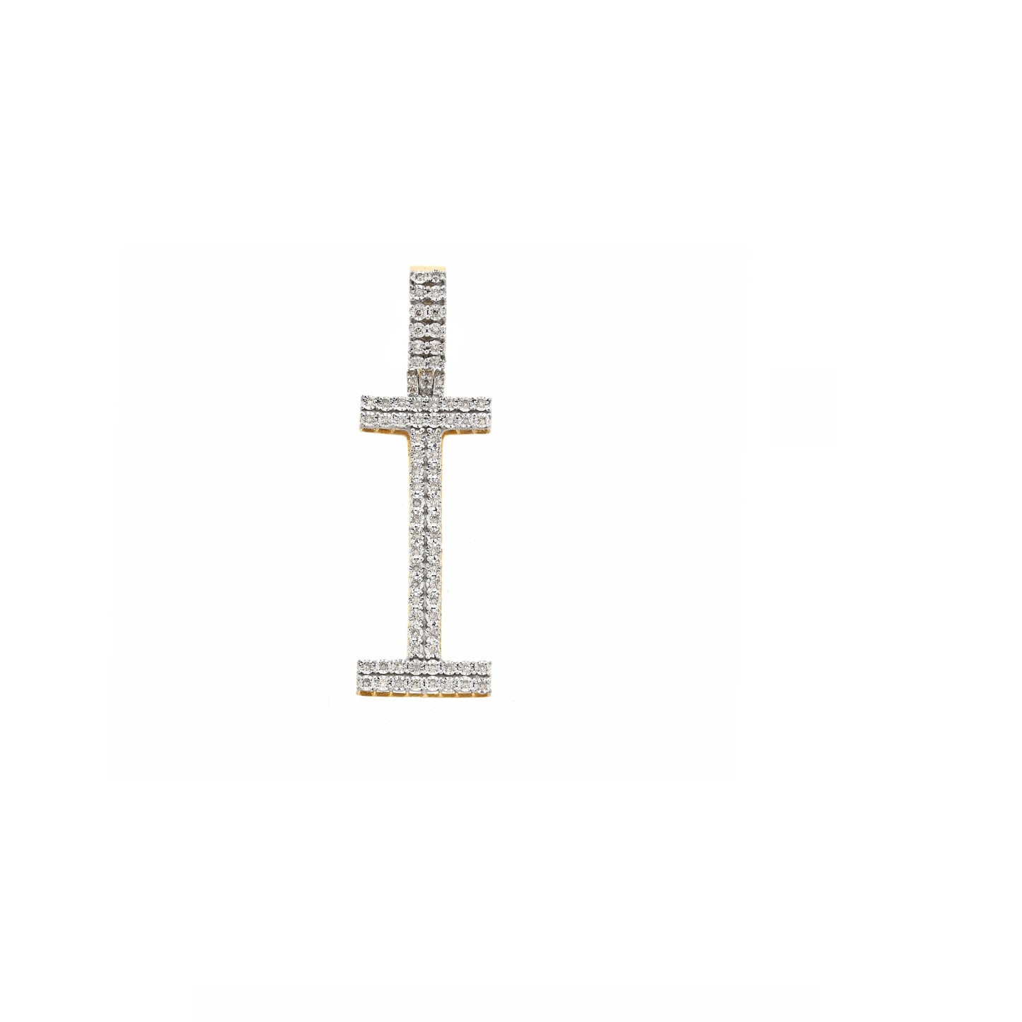 Yellow Gold Diamond illusion 'A to Z' Initial Letter Pendant