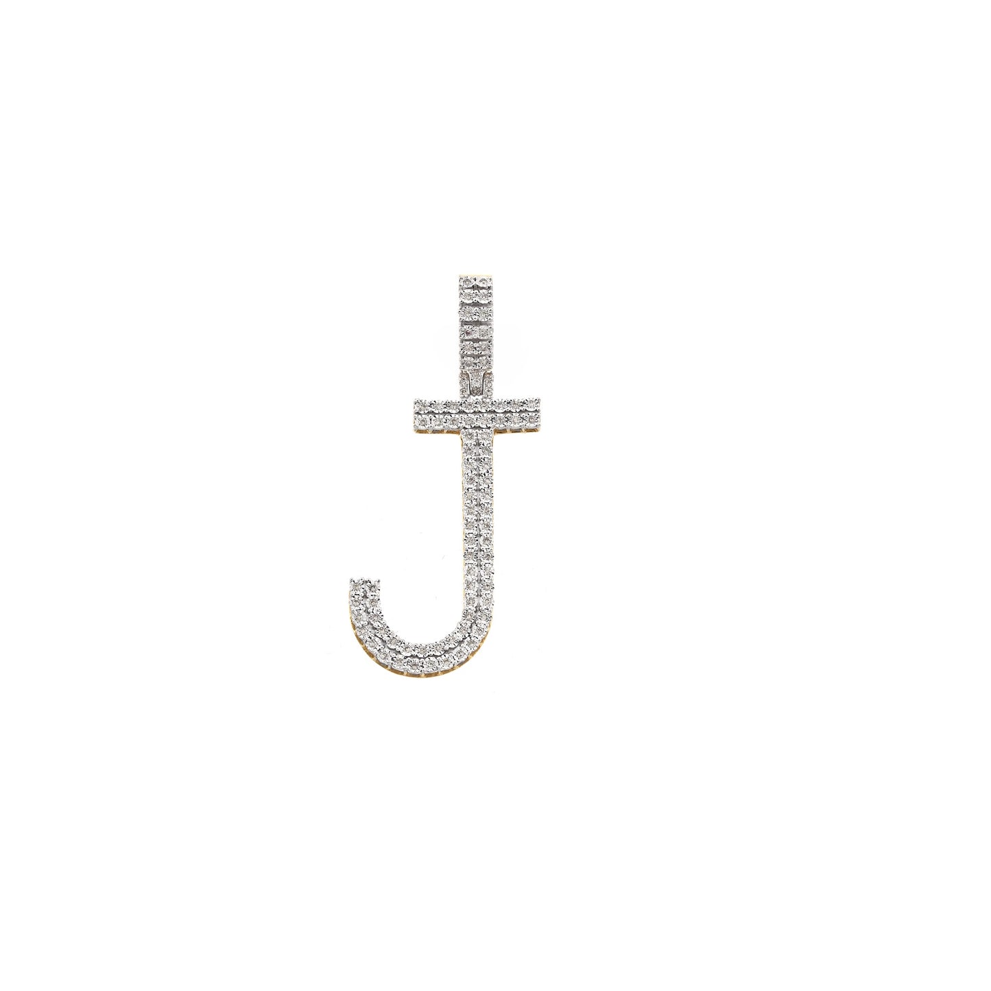 Yellow Gold Diamond illusion 'A to Z' Initial Letter Pendant