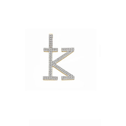 Yellow Gold Diamond illusion 'A to Z' Initial Letter Pendant