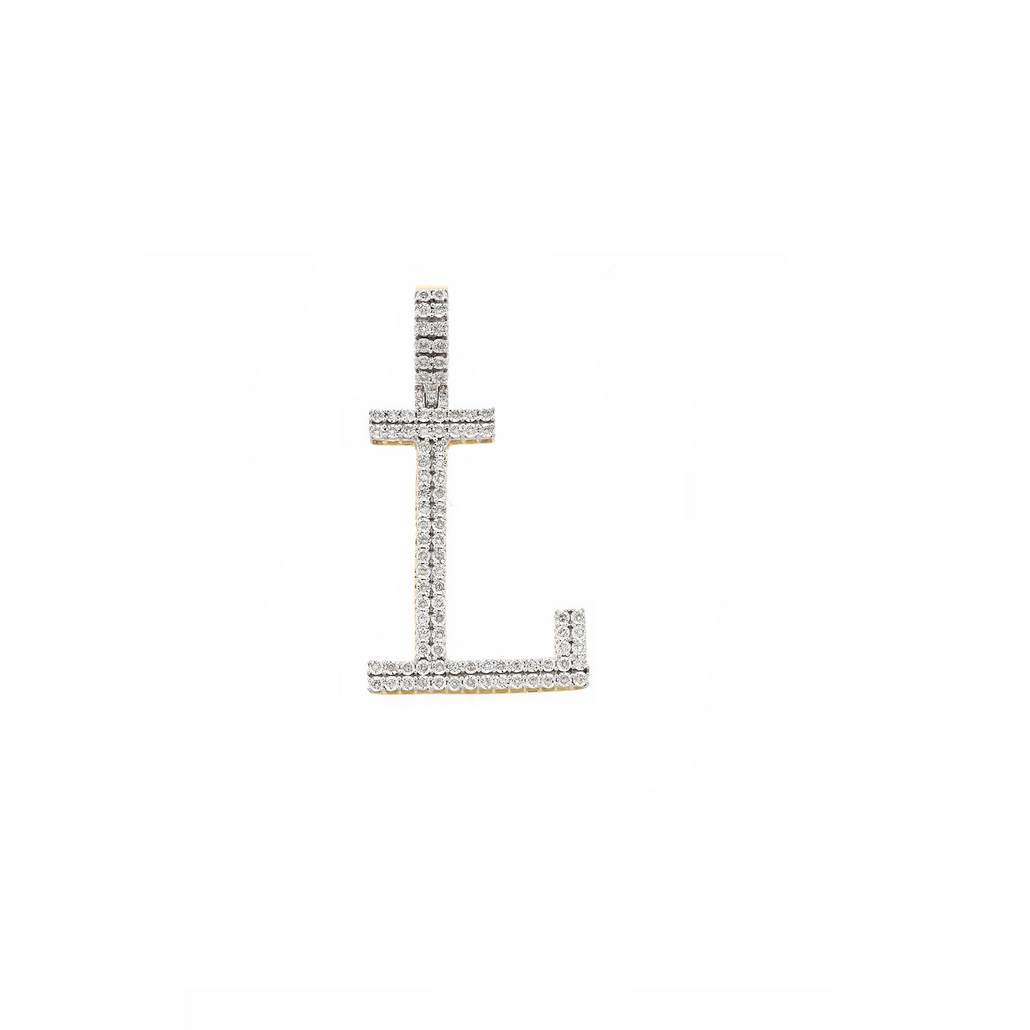 Yellow Gold Diamond illusion 'A to Z' Initial Letter Pendant