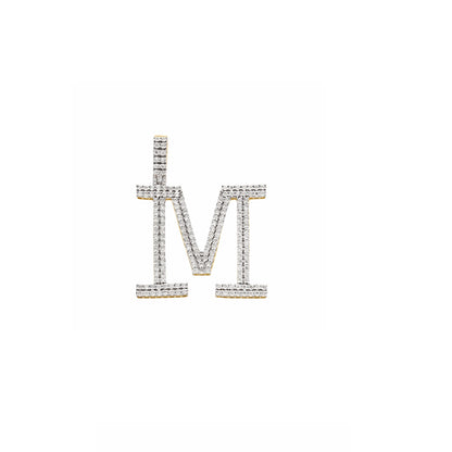 Yellow Gold Diamond illusion 'A to Z' Initial Letter Pendant