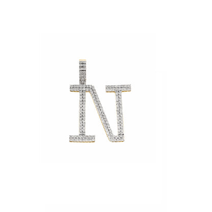 Yellow Gold Diamond illusion 'A to Z' Initial Letter Pendant