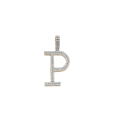 Yellow Gold Diamond illusion 'A to Z' Initial Letter Pendant