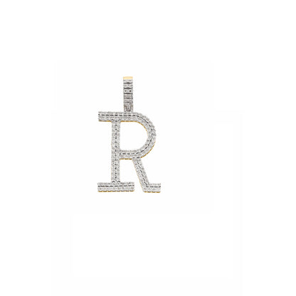 Yellow Gold Diamond illusion 'A to Z' Initial Letter Pendant