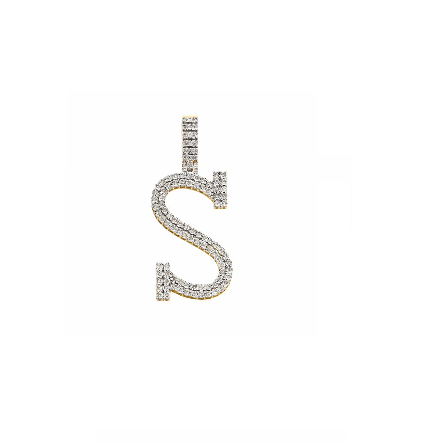 Yellow Gold Diamond illusion 'A to Z' Initial Letter Pendant