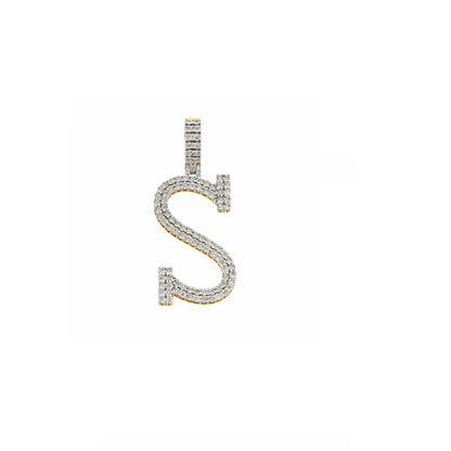 Yellow Gold Diamond illusion 'A to Z' Initial Letter Pendant