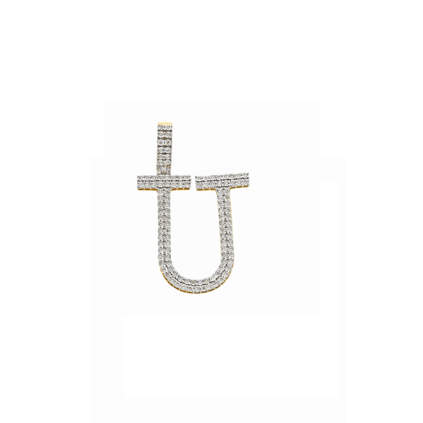 Yellow Gold Diamond illusion 'A to Z' Initial Letter Pendant