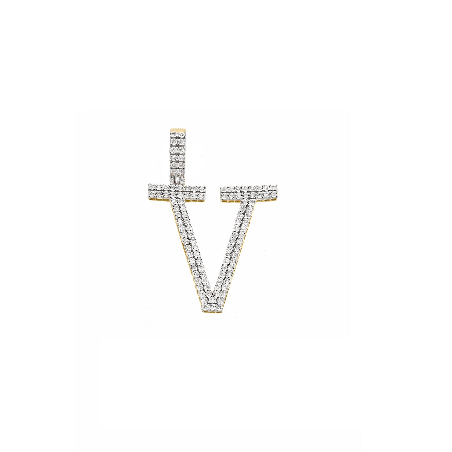 Yellow Gold Diamond illusion 'A to Z' Initial Letter Pendant