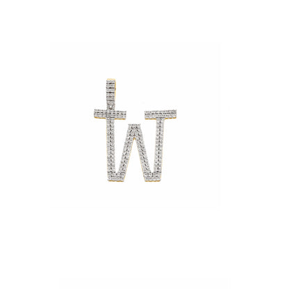 Yellow Gold Diamond illusion 'A to Z' Initial Letter Pendant