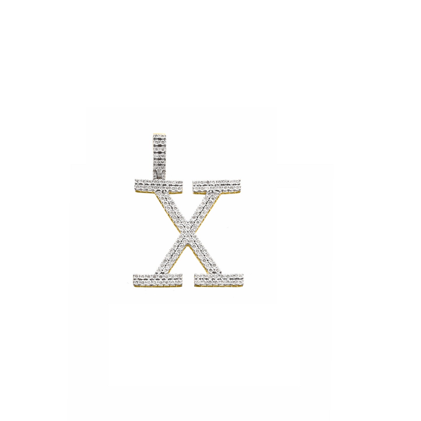 Yellow Gold Diamond illusion 'A to Z' Initial Letter Pendant