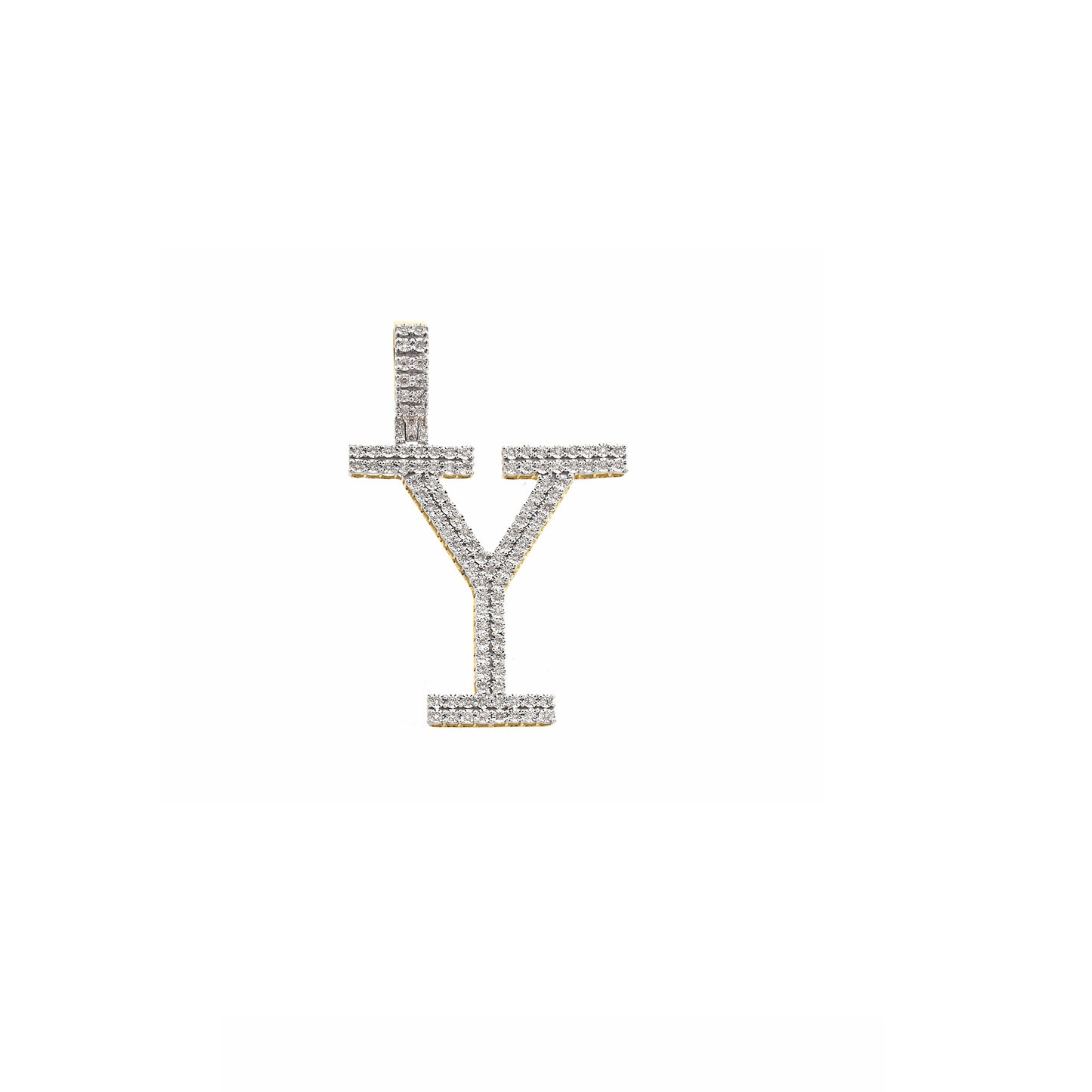 Yellow Gold Diamond illusion 'A to Z' Initial Letter Pendant