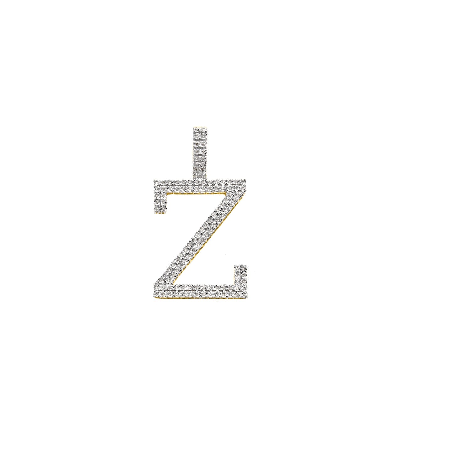 Yellow Gold Diamond illusion 'A to Z' Initial Letter Pendant