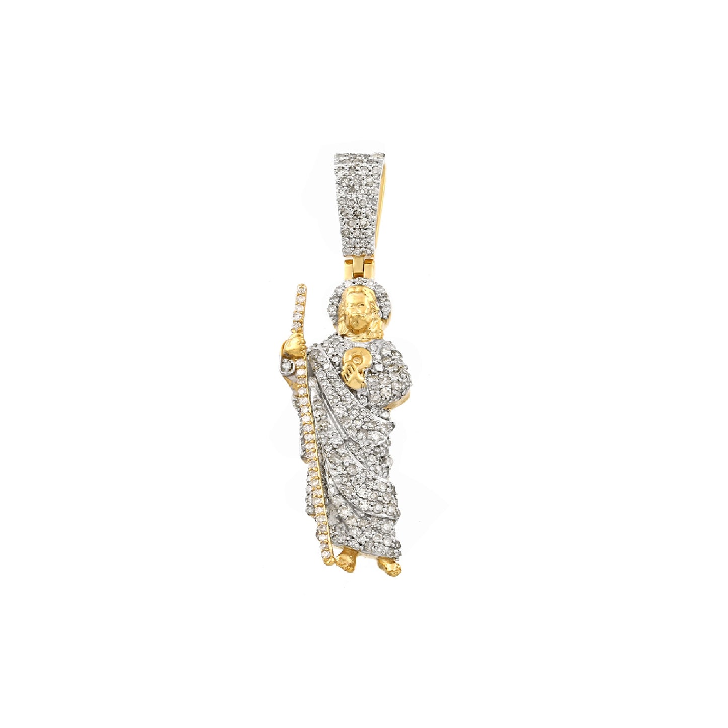 Yellow Gold Diamond Saint Pendant By Truth Jewel