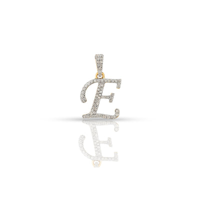 Yellow Gold White Diamond Initial Letters Pendant by Truth Jewel