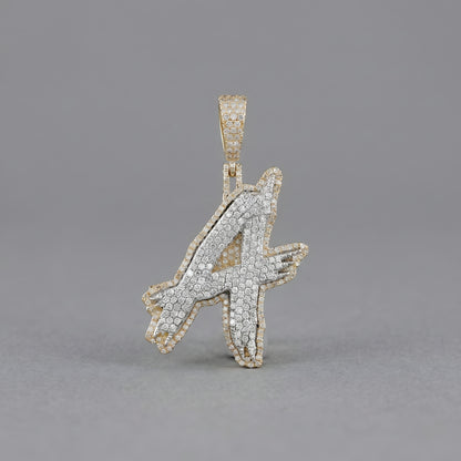 Yellow Gold Diamond Initial Pendant Necklace
