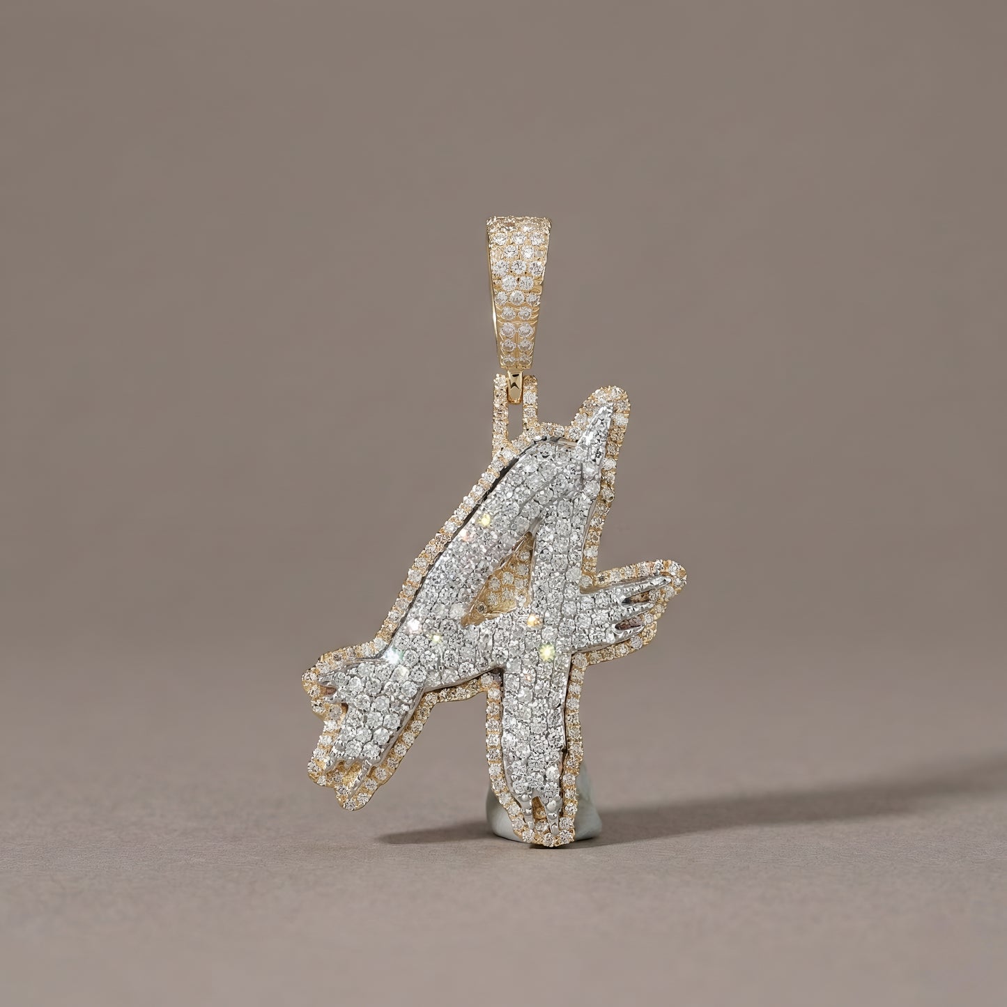 Yellow Gold Diamond Initial Pendant Necklace