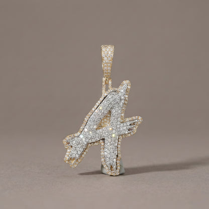 Yellow Gold Diamond Initial Pendant Necklace