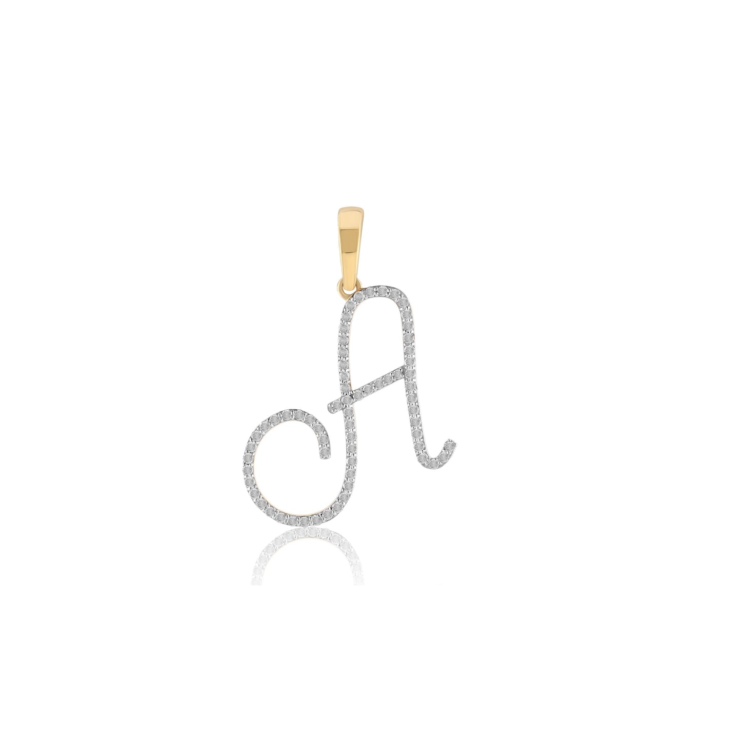 Yellow Gold Diamond Initial Pendant