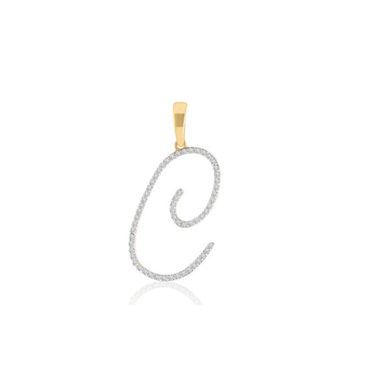 Yellow Gold Diamond Initial Pendant