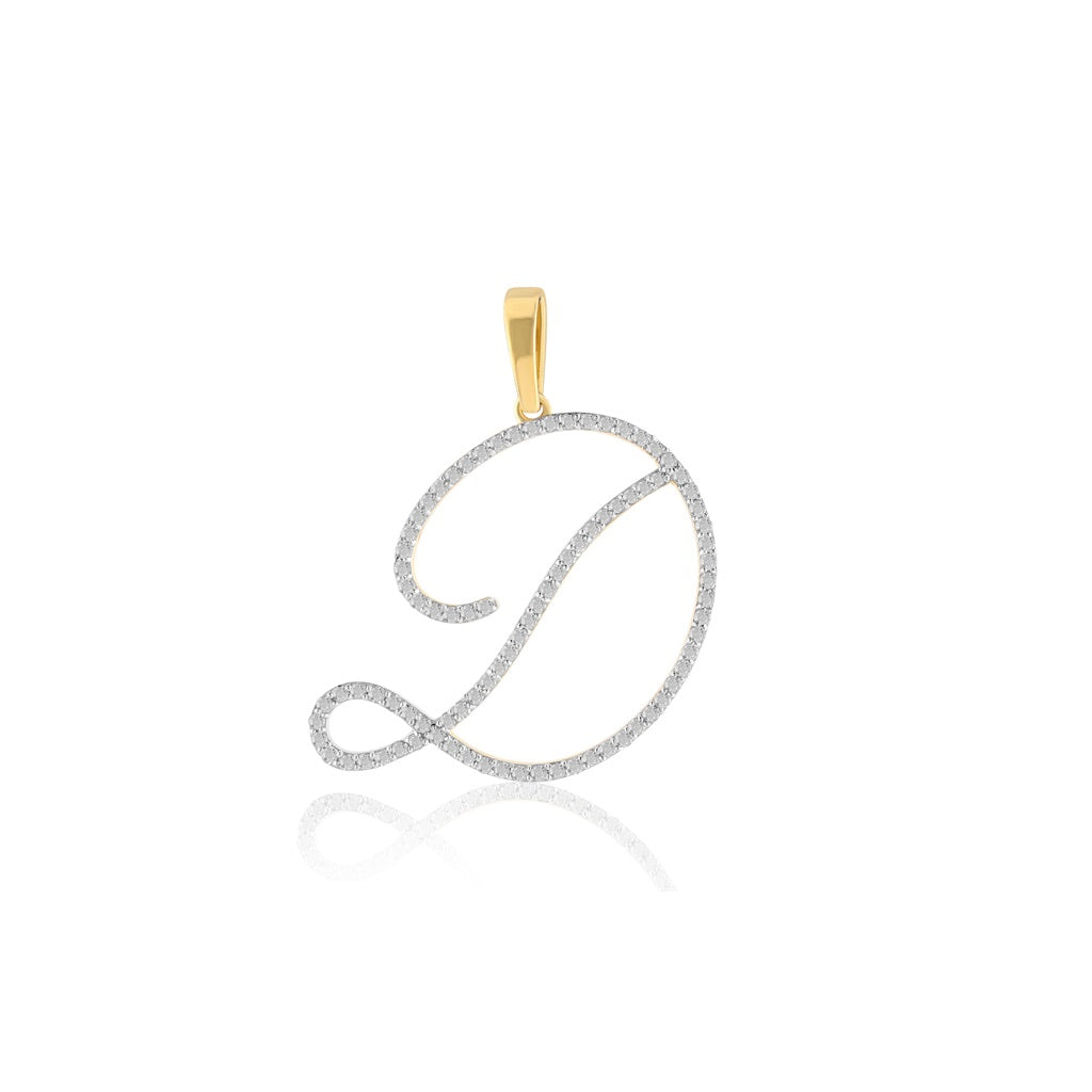 Yellow Gold Diamond Initial Pendant