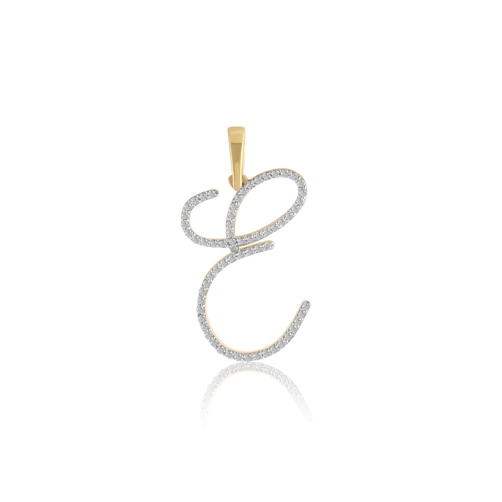 Yellow Gold Diamond Initial Pendant