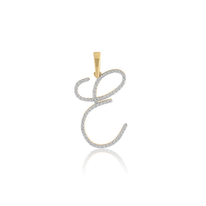 Yellow Gold Diamond Initial Pendant